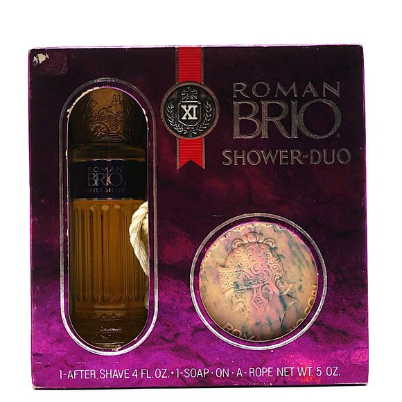 Roman Brio Shower Duo Aftershave 4 oz & Soap on a Rope 5 oz Vintage - Picture 6 of 7